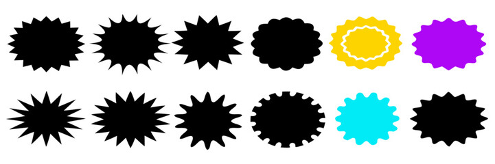 Colorful Starburst Shapes: Design Elements for Branding