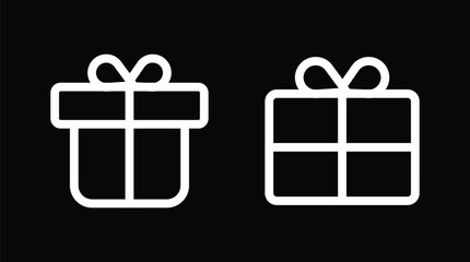 Gift box icon outline and solid style Vector. Gift box with ribbon icons vector set for UI designs