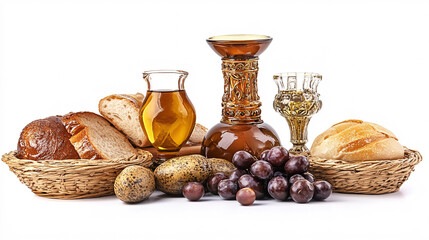 Sacrament of Unction Oil for Christian Anointing - Isolated on White Background