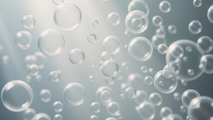 Abstract Bubbles Floating Background: Soft Light, Clean and Fresh