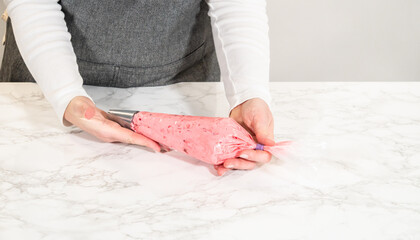 Lemon Spritz Cookie Sandwich with Cranberry Buttercream