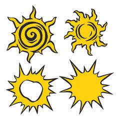 Unique sun illustrations in various styles