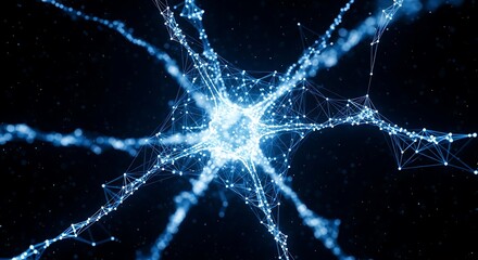 Microscopic View of a Neuron Intricate Neural Network Structure. AI Generated