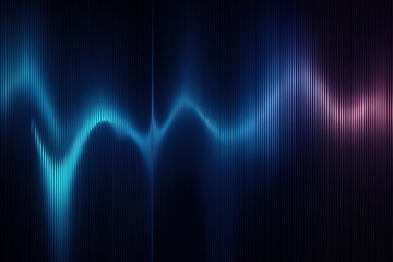 Abstract wavy light patterns on a dark ribbed surface with blue and purple hues