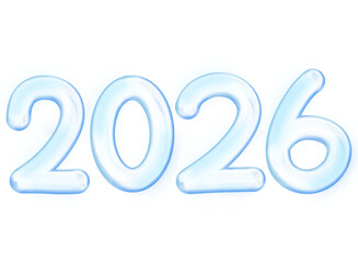 Minimal 2026 Typography Bubble Logo for Posters, Greeting Cards, and Digital Media