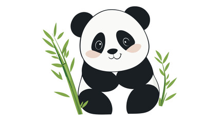 Obraz premium Adorable Panda surrounded by Bamboo - Asian Flora and Fauna Theme