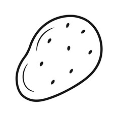 Potato outline vector icon template on white background