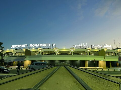 The exterior of Mohammed V international airport in Casablanca
