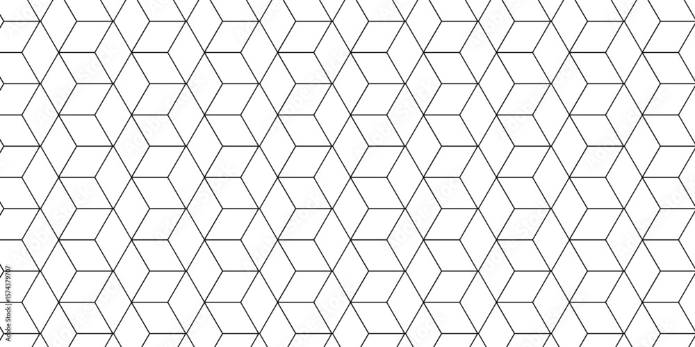 Poster seamless pattern with hexagon square cube geometric pattern shapes grid metal element texture design