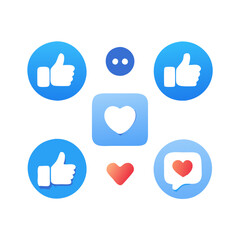 Like Comment Share and Save Icon Set