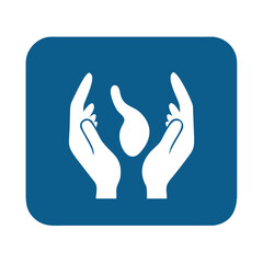 Hands Holding a Flame Icon: Hope, Care, Spirituality, Insurance, and Safety Concept