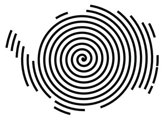 Symbol Map of the Region Karlovarsky (Czech Republic) showing the territory with a black spiral line
