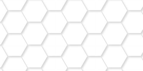 White Hexagonal Background. Luxury White Pattern. Futuristic abstract honeycomb mosaic white background. geometric mesh cell texture. modern futuristic wallpaper.	