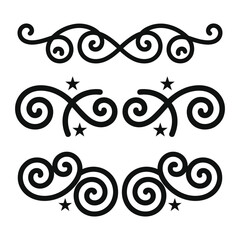 Calligraphy filigree lines Text dividers, vintage Flourishes decorative Scrolls wedding Ornate and stars, fancy elegant page decoration design elements, Header Swirls menu cards Ornamental Border