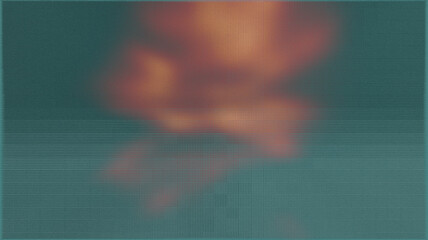 Abstract warm glow on teal background orange