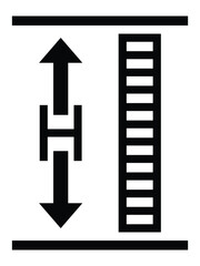 Height sign icon. Height icon symbol vector illustration art website logo design. Simple high sign icon isolated  on white background. Vector illustration.