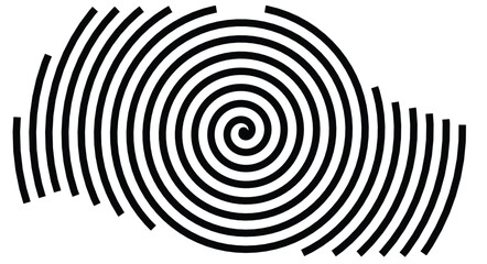 Symbol Map of the Departement Paris (France) showing the territory with a black spiral line