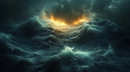 Fototapeta premium Spooky red moon floating in deep cosmic storm sky high resolution picture