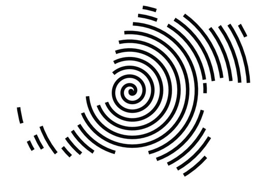 Symbol Map of the Province Banten (Indonesia) showing the territory with a black spiral line