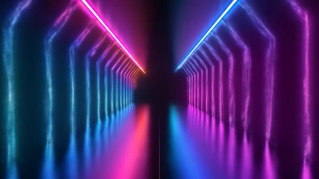 Neon hallway illusion