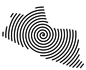 Naklejka premium Symbol Map of the Special region Yogyakarta (Indonesia) showing the territory with a black spiral line