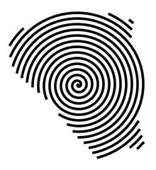 Fototapeta premium Symbol Map of the Union Territory Chandigarh (India) showing the territory with a black spiral line