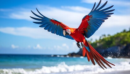 red and blue macaw