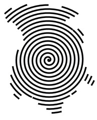 Symbol Map of the County Marijampoles (Lithuania) showing the territory with a black spiral line