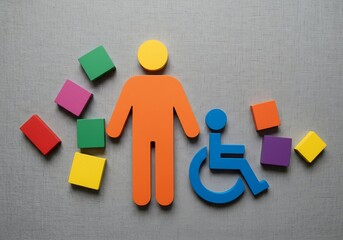 Inclusion and Diversity Colorful Blocks Representing Accessibility and People with Disabilities