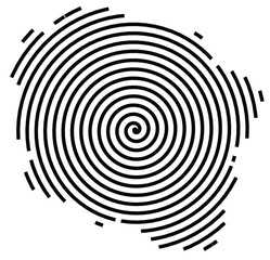 Symbol Map of the Voivodeship or Province Kuyavian-Pomeranian (Poland) showing the territory with a black spiral line