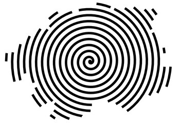 Symbol Map of the Region Banskobystricky (Slovakia) showing the territory with a black spiral line