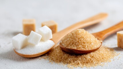 Close-up of sugar cubes stacked in a pile against beige background, symbolizing excessive sugar consumption and its health risks. Conceptual visual metaphor for unhealthy diet habits, food addiction
