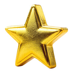 Shiny gold star award icon isolated on png transparent background