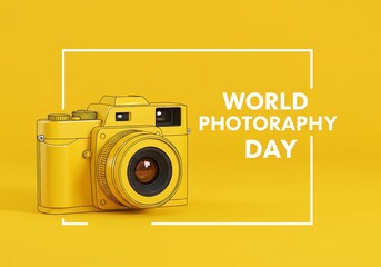 Yellow camera celebrates world photography day