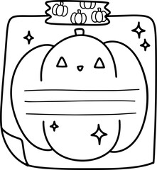 Halloween pumpkin memo pad doodle line art