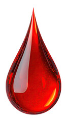 realistic red blood drop icon isolated on png transparent background