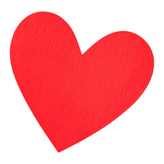 flat red paper heart cutout isolated on png transparent background