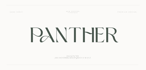 Panther Elegant font alphabet logo. Typography Beauty fashion luxury classic letters serif fonts decorative wedding vintage retro logos. vector illustration
