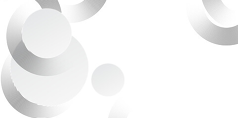 Minimalist silver abstract rings on white for modern graphic backgrounds.