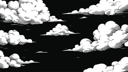Vintage 1950s Style Black and White Cloudy Sky Image