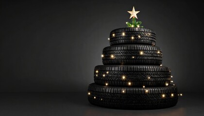 Christmas tree made of tires