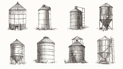 Diverse Vintage Engraved Grain Illustrations for Creative Projects