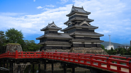 Matsumoto Castle or Crow Castle in Summer, is one of Japanese premier historic castles in easthern...