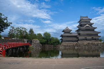 Matsumoto Castle or Crow Castle in Summer, is one of Japanese premier historic castles in easthern...