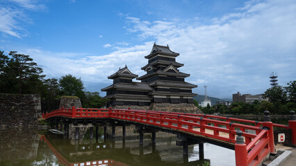 Matsumoto Castle or Crow Castle in Summer, is one of Japanese premier historic castles in easthern...