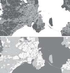 Layered editable vector illustration outline of Copenhagen,Denmark.