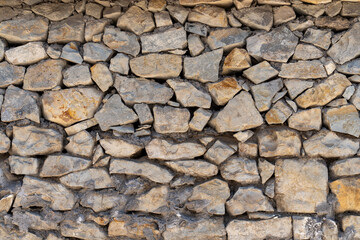 Close up view of the stone wall.