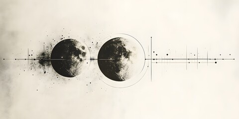 Obraz premium Moon chart, white, geometric design.