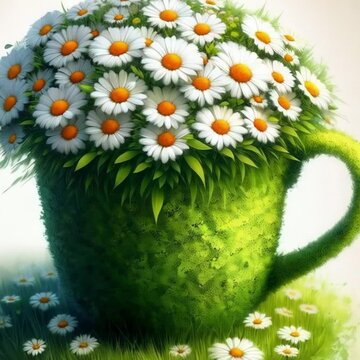Grass-covered mug in golden sunlight &ndash; serene summer aesthetic video in 4K