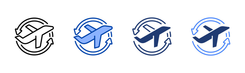 Airport icon set multiple style collection